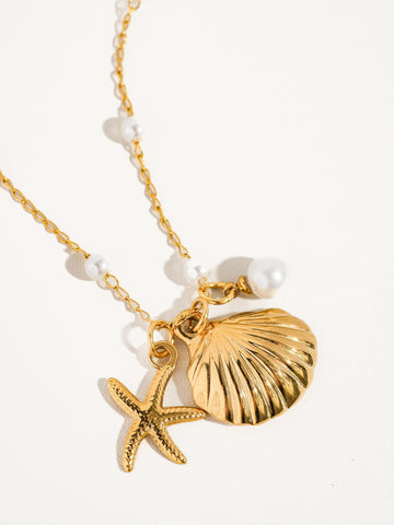 Pearl Shell Charm Necklace