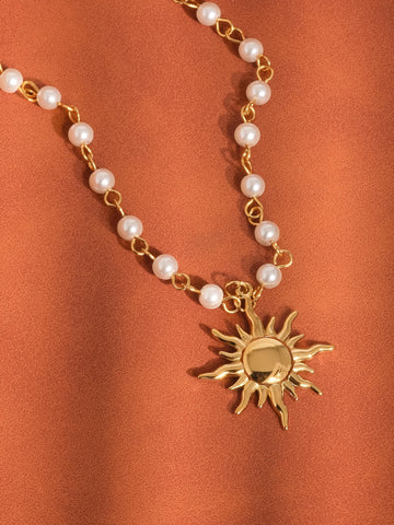 Golden Sun Beaded Necklace