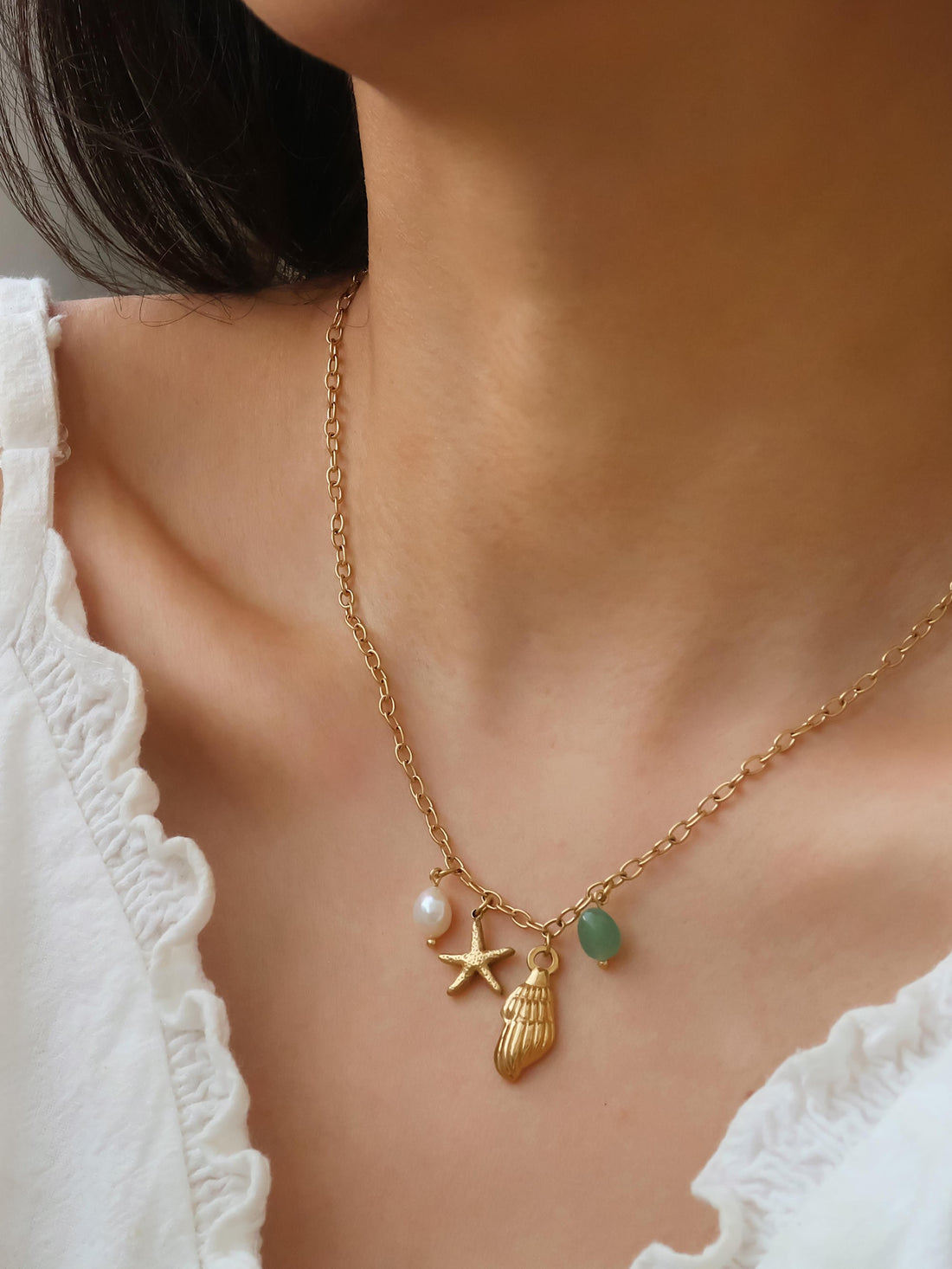 Pearl & Shell Charm Necklace