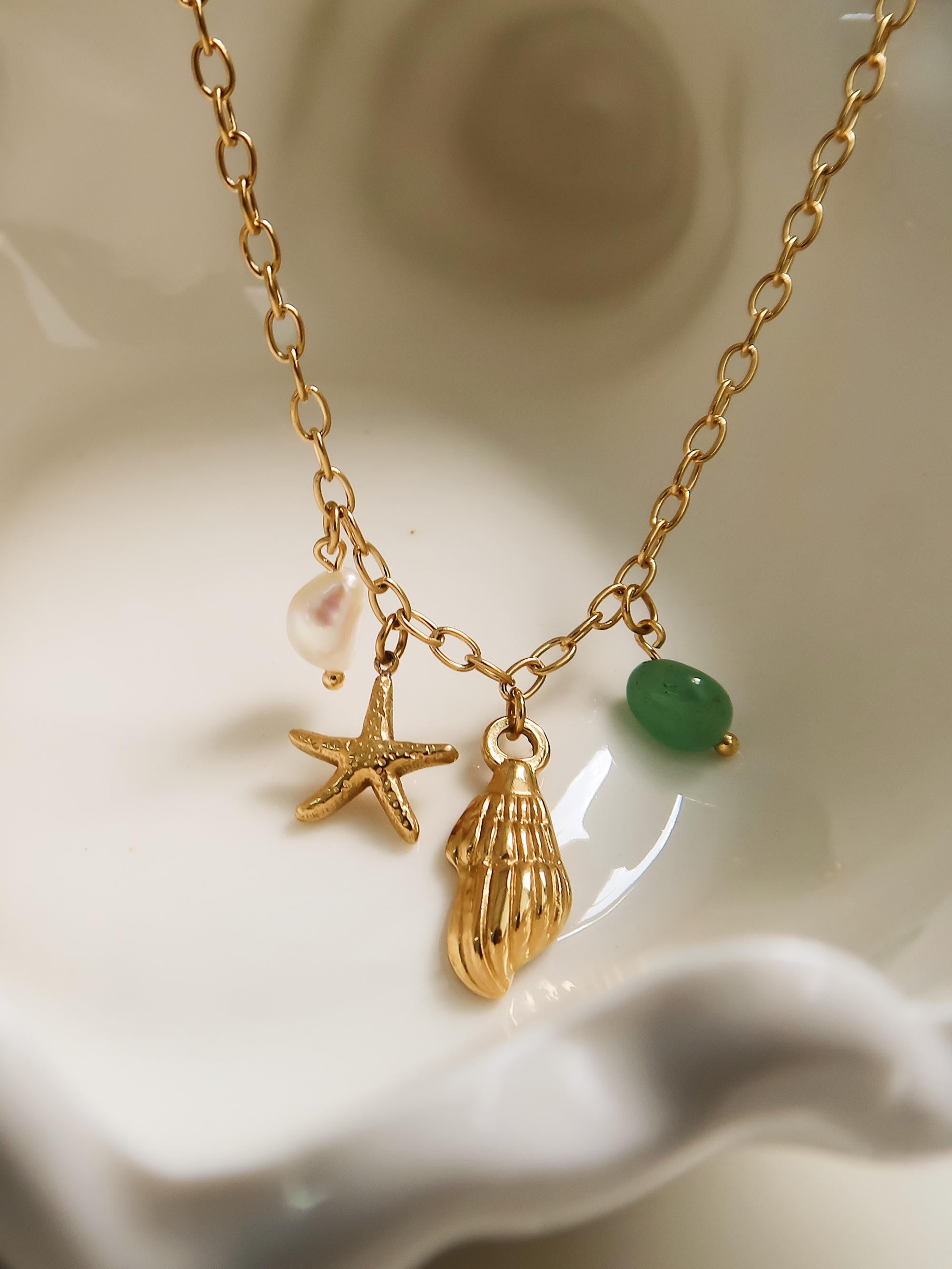 Pearl & Shell Charm Necklace