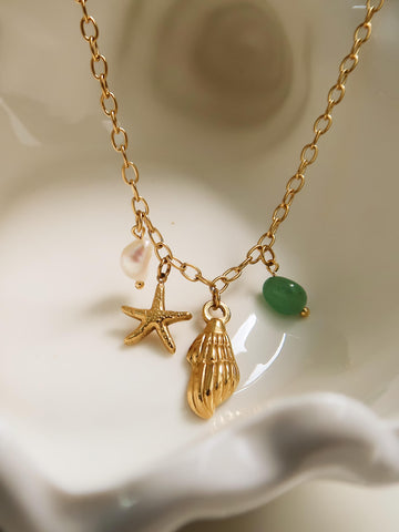 Pearl & Shell Charm Necklace