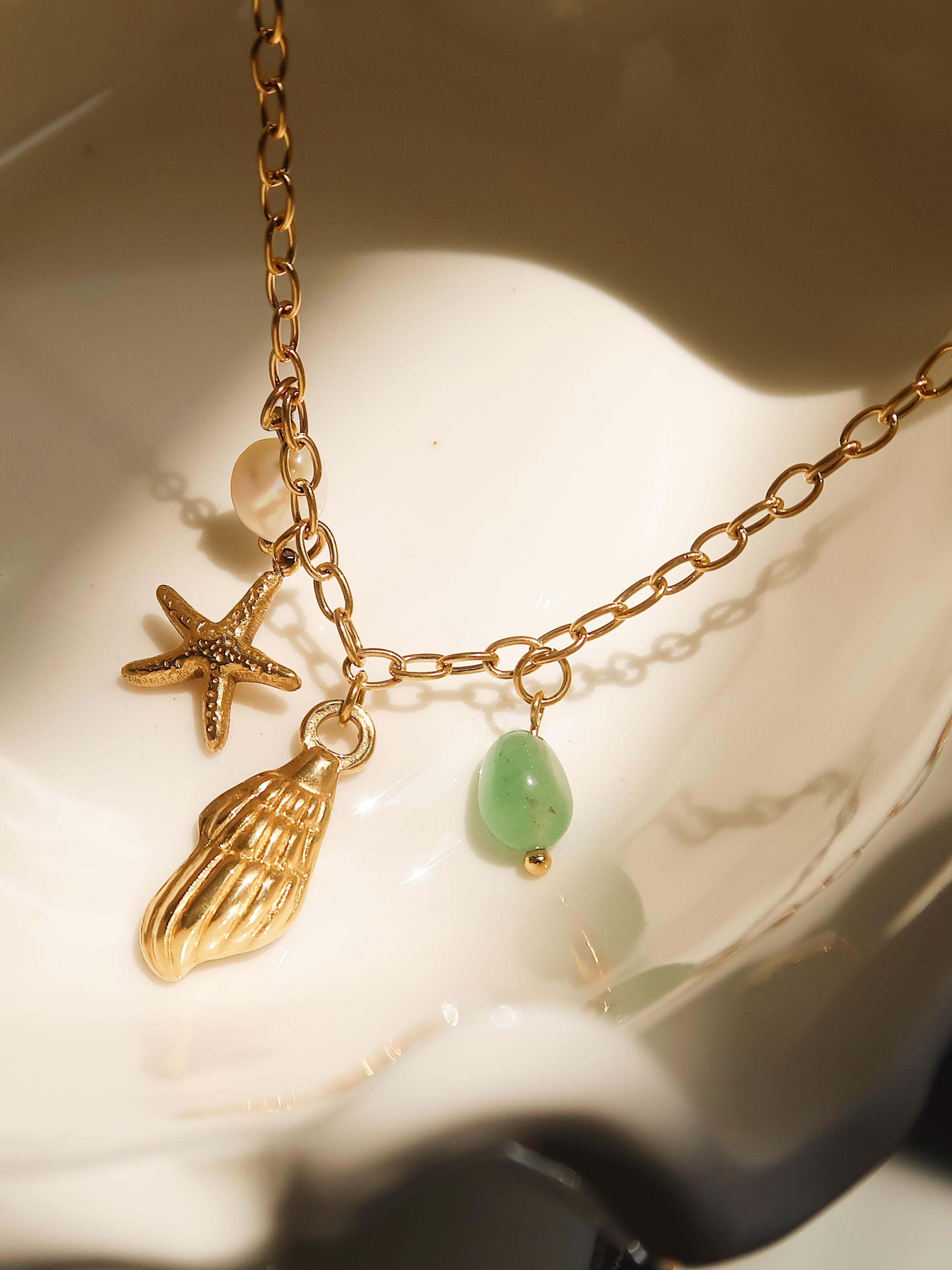 Pearl & Shell Charm Necklace