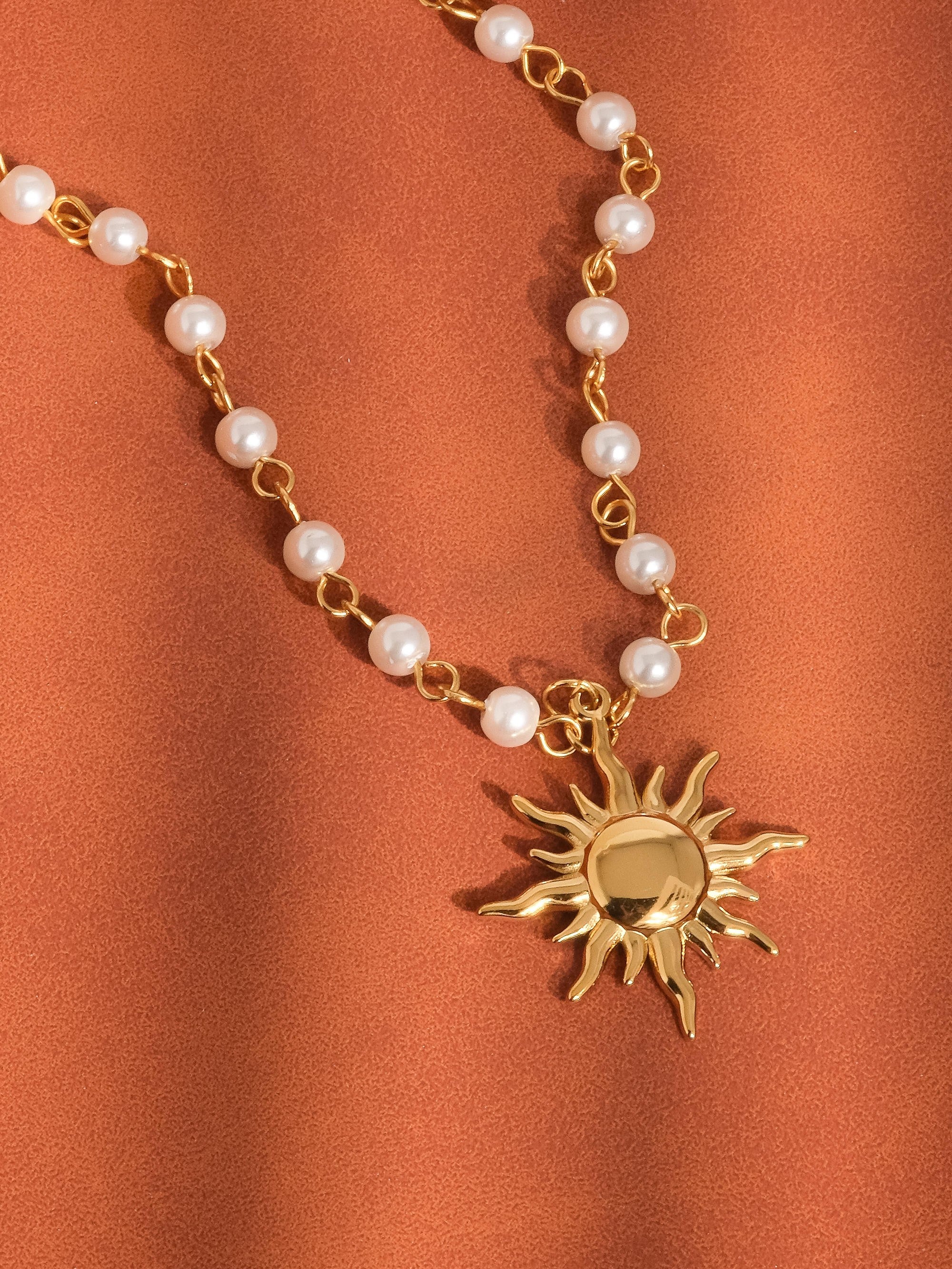 Golden Sun Beaded Necklace