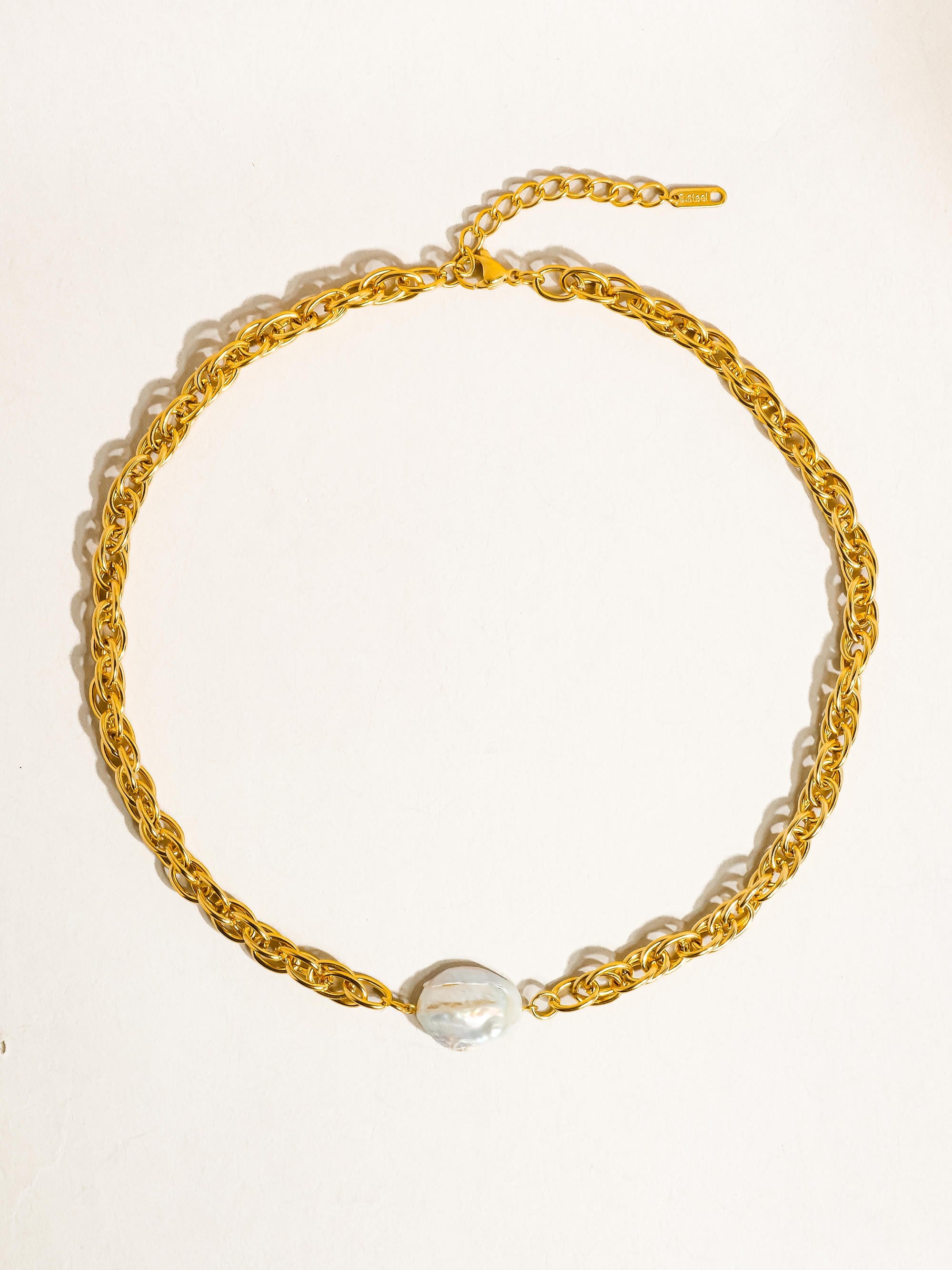 Bold Pearl Chain Necklace